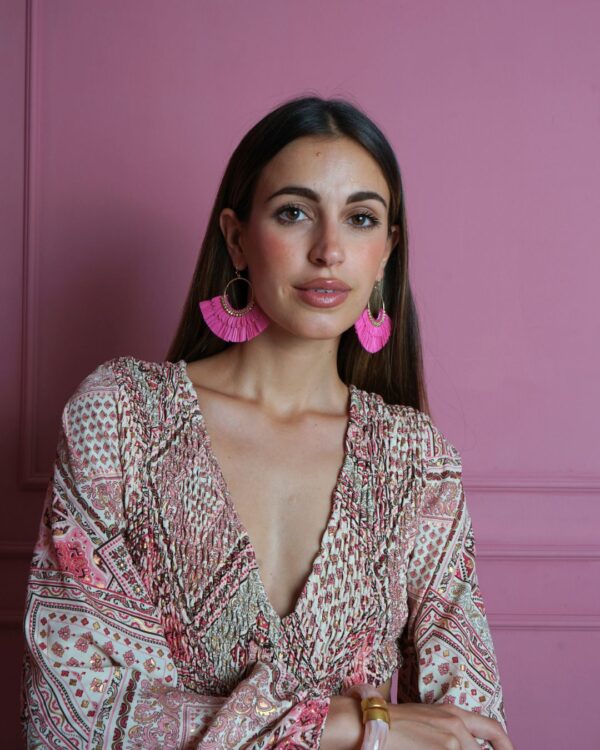 Pendientes Abanico Fucsia