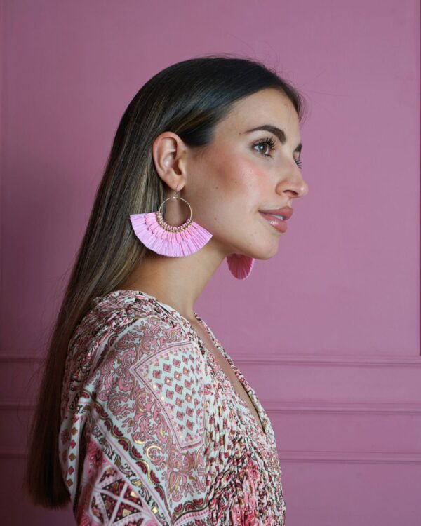 Pendientes Abanico Rosa