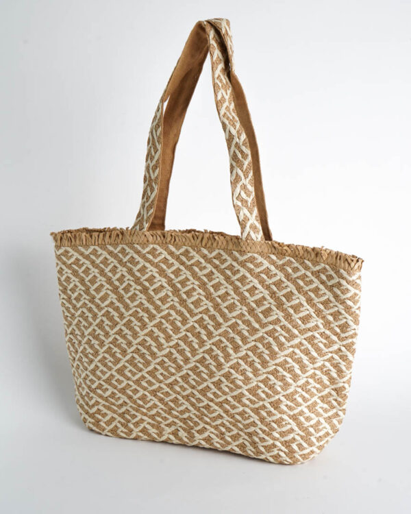 Bolso Grande estilo Rafia de Verano y Playa Trenzado con Cremallera