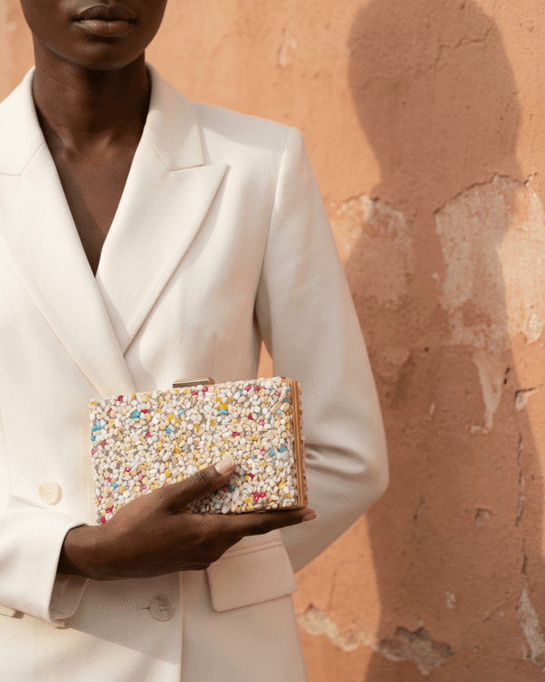 Bolso Phuket Beige Multicolor con Pedrería